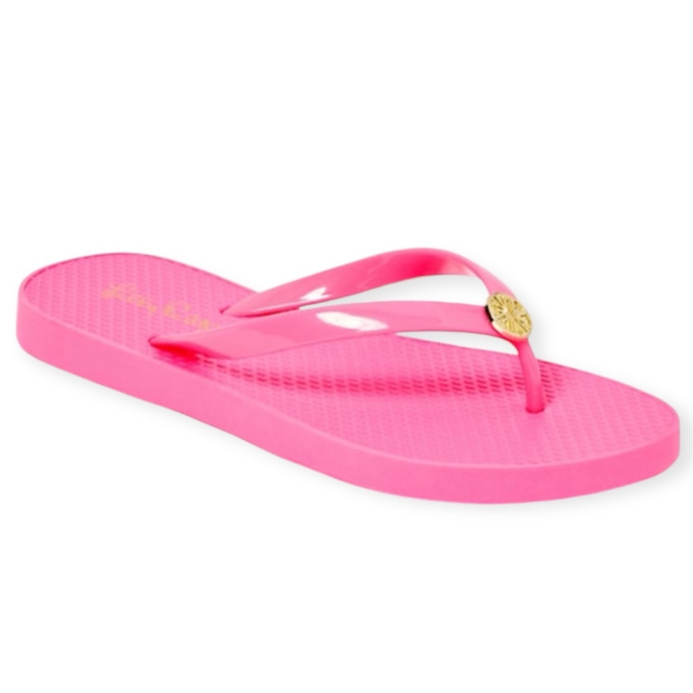 LILLY PULITZER Flip Flops Roxie Pink Pool Shoes Resort Sandals NWT - Picture 2 of 12
